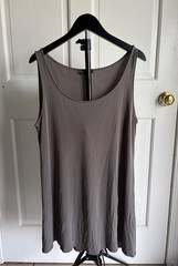 Eileen Fisher 100% Silk Tank Dress Tunic Top Women’s M Taupe Brown Sleeveless