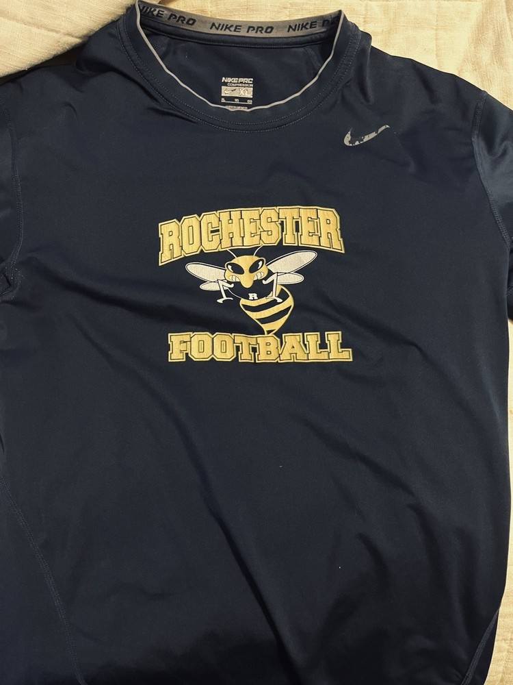 Nike Pro Men’s Blue/Gold XL Crew Neck Short Sleeve Compression Graphic Tee