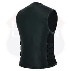 Women SWAT Bullet Proof style Leather Motorcycle Vest Bikers Club #HL14200