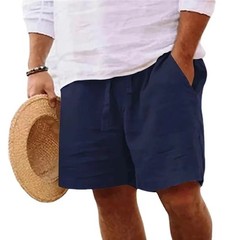 Men’s Cotton Linen Lightweight Gym Beach Shorts Summer Casual Fit Pants Fun Gift