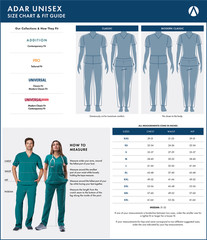 Adar Men’s Medical Nursing Doctor Scrub Set Uniform V-neck Shirt & Pants