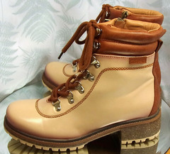 PATRIZIA EXPEDITION PINK BROWN ANKLE BOOTIES FASHION SHOES WOMENS SZ 8.5 EU 39