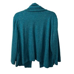 Ruby Rd. Womens Teal Open Front Cardigan Sz XL Acrylic/Nylon Blend