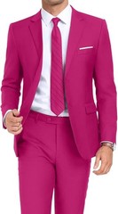 Mens 2 Piece Suit Set Slim Fit 2 Button Dress Suits Tuxedo Set Wedding Blazer