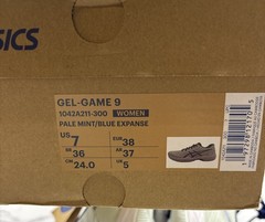 ASICS Gel-Game 9 Tennis Women’s Shoes Pale Mint/ Blue Expanse Sz US 7 New W Box