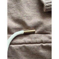 Varley Womens Turtleneck Sweatshirt Mauve Ribbed Knit Crop Drawstring Large