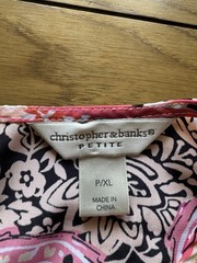 Christopher & Banks Women Size Petite P/XL Sleeveless Top Paisley Lightweight
