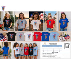 Girls Stars Stripes & Sass Patriotic 4th of July Youth Kids Shirt XS-XL