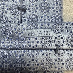 Brioni Silk Tie Blue Silver Medallion Floral Geometric Pattern 9cm Made in Italy