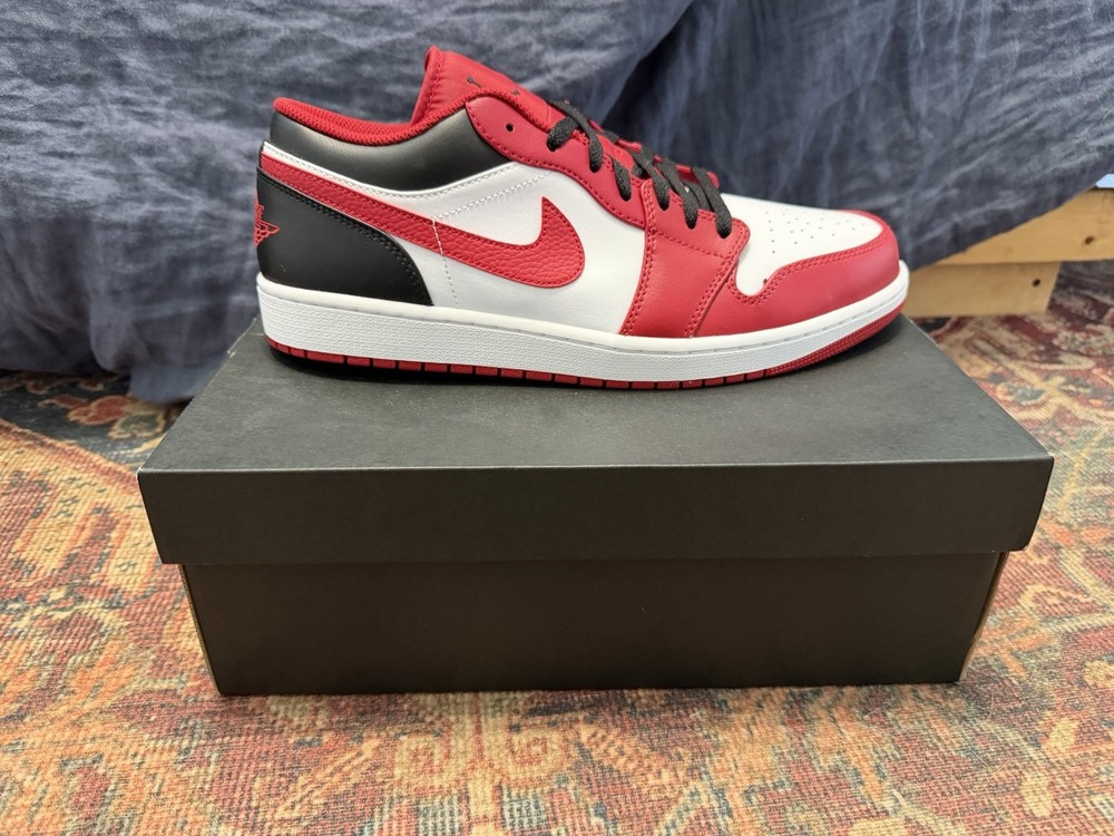 Nike Air Jordan 1 Low Top Lace-Up Sneaker 553558-163 Red/White/Black