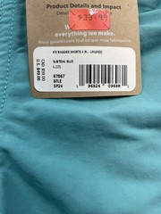 New Patagonia Boys Kids Baggies Shorts 4″ Unlined Sz Large (12) Blue Green