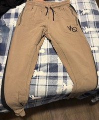 Vanquish Men’s Beige Jogger Pants S Drawstring Elastic Waist Logo Slash Pkt
