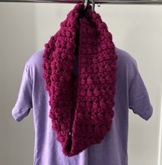 Berry Cowl Infinity Scarf – Handmade Crochet – Unique Design – Warm And Cozy