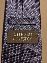 Coveri Collection – Navy Blue Solid Silk Jacquard Tie