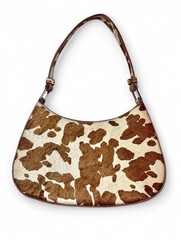 Urban Outfitters Genuine Calf Hair Cow Print Baguette Shoulder Bag