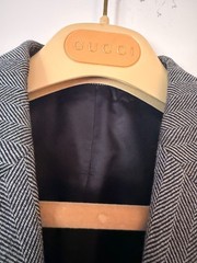 Tom Ford Gucci Black Ivory Herringbone Wool Leather Skirt Suit IT 40/42 US 6-8