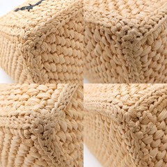LOEWE Tote Bag Font Stripe Medium 2Way A685B61X04 Raffia Natural /352752