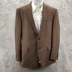 Stafford Merino Wool Sport Coat Men’s 44L Brown Two Button Double Vented Blazer