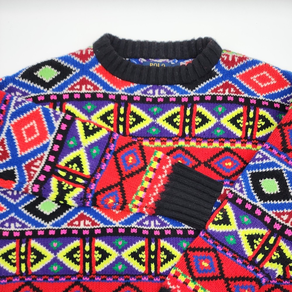 Polo Ralph Lauren Sweater Colorful Nordic Design Heavier Weight Women’s Size M