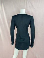 NWT Paskho Women’s Black Silk Wool Long Sleeve Crewneck Shirt Small