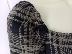 Gossip, Black & Khaki Green Square-neck Tartan Woven Fabric Dress Size: 10/12