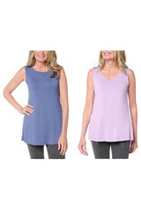 LOGO Layers by Lori Goldstein 2-Pack Tanks Wisteria/Indigo