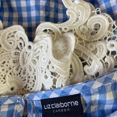 Liz Claiborne plaid & Lace blouse