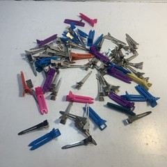 Vintage Lot of 75+ Aluminum Metal & Plastic Hair Alligator Clips