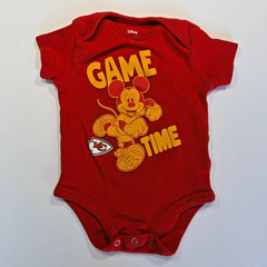 Disney NFL Kansas City Chiefs Mickey Mouse Baby One Piece Bodysuit Red 3–6M