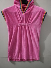 Hannah Andersson Dress Girls 8 Pink Loop Hoodie Coverup Terry Beach Rainbow