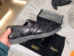 Zilli Calf Crocodile Monk Strap Loafer with Cashmere Lining 12 (Eu 45) Shoes $5k