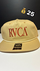 RVCA Men’s Snapback Hat Khaki Solid Pattern Adjustable Fit One Size Cap