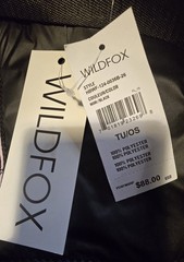 WILDFOX Black Quilted Large Tote Bag Logo Strap Zip