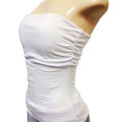 Tube Top Cotton Span Plain Solid Basic Layering No Built-in Bra S M L 1X 2X 3X