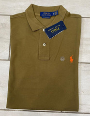 NWT Polo Ralph Lauren Men’s Custom Slim Fit Mesh Polo Shirt -Olive,White S-2XL