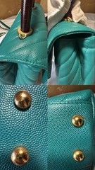 Chanel Top Handle Small Flap Bag – Teal Caviar with Lizard Handle (Full Set)