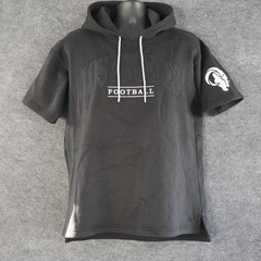 Fanatics Signature LA Rams Short Sleeve Hoodie Medium M Black Cotton Fleece NWT
