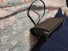 Calvin klein garnet signature top zipper crossbody