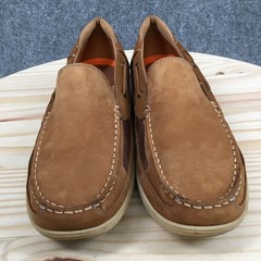 Merona Tiller Shoes Mens 13 Boat Slip On Casual Flats 098001209 Leather Brown