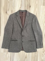 J. Crew Wool Blend Tweed Herringbone Blazer Sport Coat Dark Academia size 38S