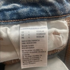 American Eagle Outfitters Blue Distressed Straight Leg Jeans