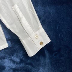 Tory Burch Women’s White Buttoned Blouse Cottton Shirt, Size 10