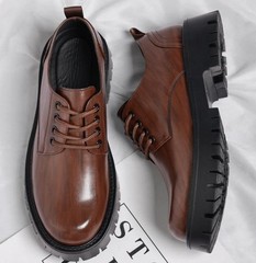 British Mens Lace Up Thick Sole Oxfords Casual Dress Prom Creeper Business Shoes