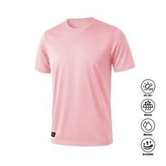 Quick Dry Athletic T-Shirt UPF50+ Moisture Wicking Crew Neck Short Sleeve