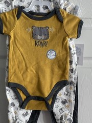 DUCK DUCK GOOSE 4 Piece Body Suit/Pants Set 0-3 M TIGER Theme NEW WITH TAGS