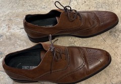 Stacy Adams Brown Wingtip Brogue Oxford Dress Shoes Leather 12 M 25070-221
