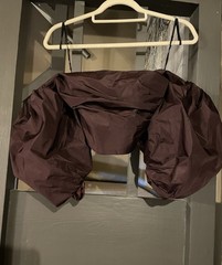 IBlues Italy Burgundy Satin Off Shoulder Crop Top Sz IT 42 UK 10