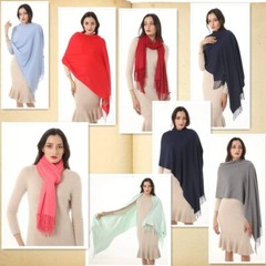 Women Pashmina Wool Feel Silky Classic Solid Wedding Shawl Scarf Stole Wrap