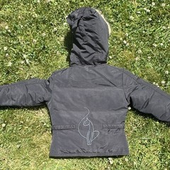 Baby Phat Girlz Girls Black Hooded Puffer Jacket Faux Fur Trim Logo Size 4 Y2K