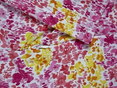 Ibkul Women’s Knit Fabric Jacket Size M Pink Yellow Splash Splatter Athletic